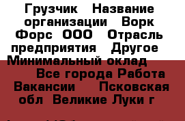 Грузчик › Название организации ­ Ворк Форс, ООО › Отрасль предприятия ­ Другое › Минимальный оклад ­ 24 000 - Все города Работа » Вакансии   . Псковская обл.,Великие Луки г.